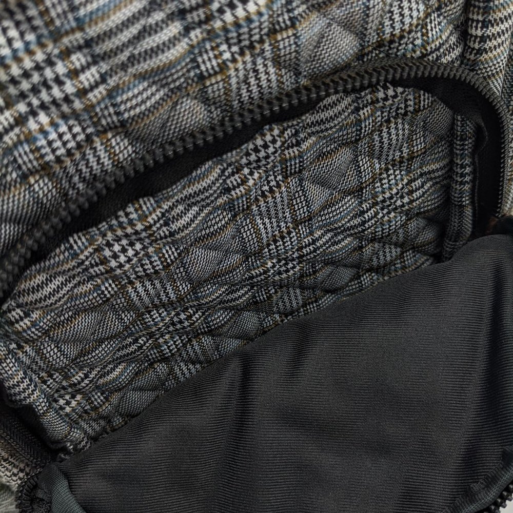 NATURALIZER quilted British Plaid Tech fabric women's backpack -Black/White - Picture 5 of 8
